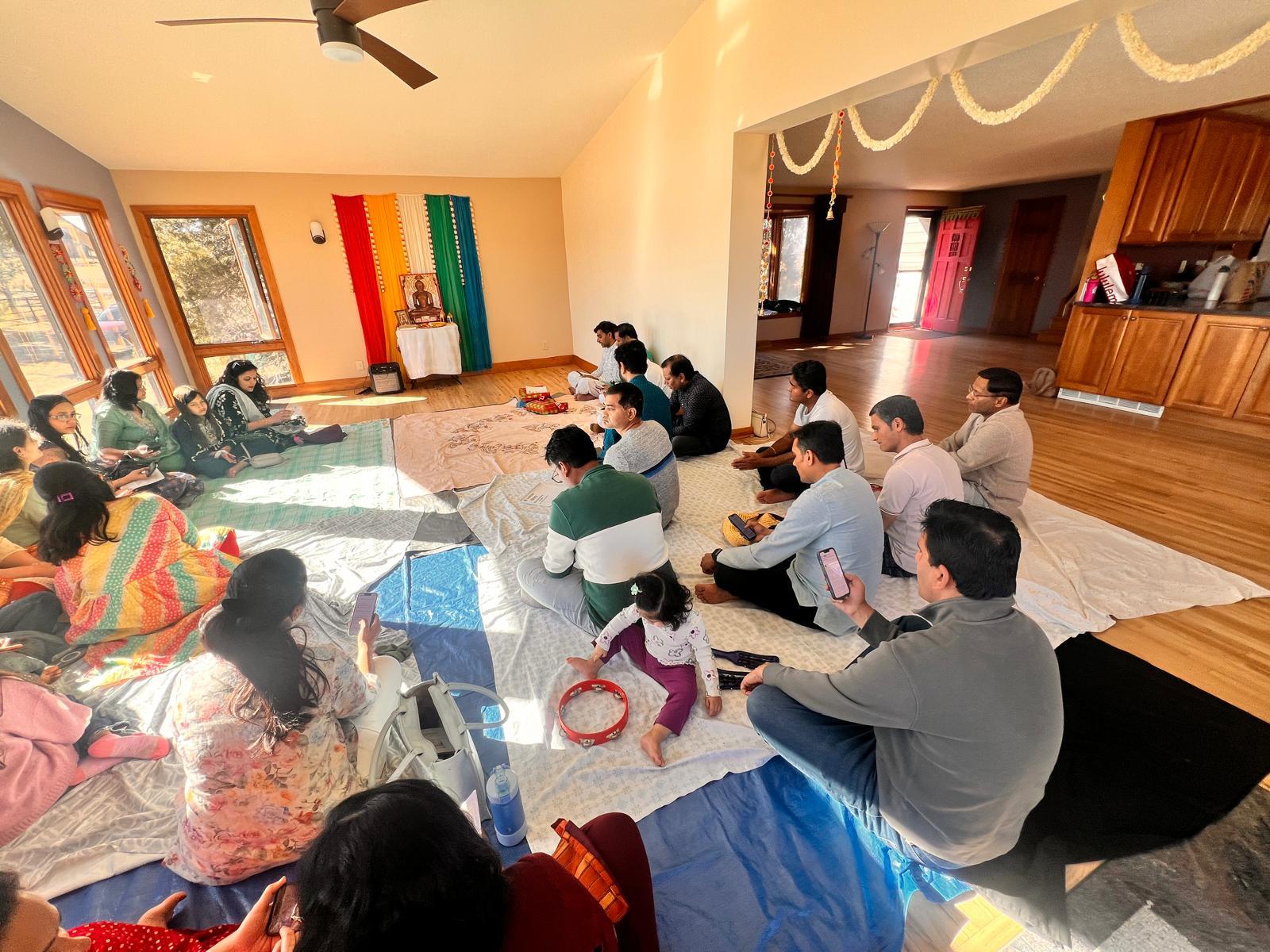 Bhaktamar Paath to start our journey in new temple